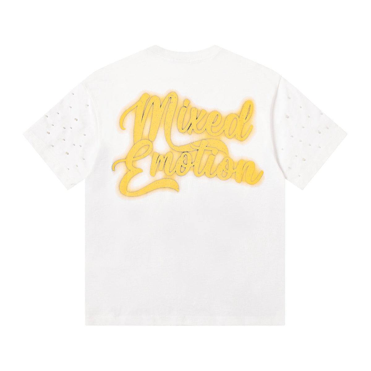 MIXED EMOTION Angel Graphic Pearl-Sleeve T-Shirt — back